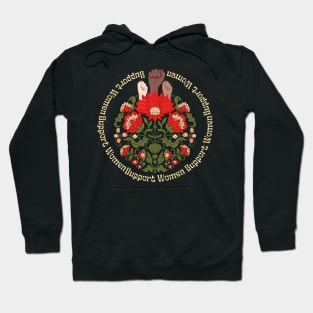 Support Women - Feminist Fist Floral Hoodie